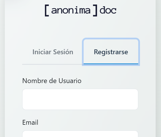 Registro en AnonimaDoc